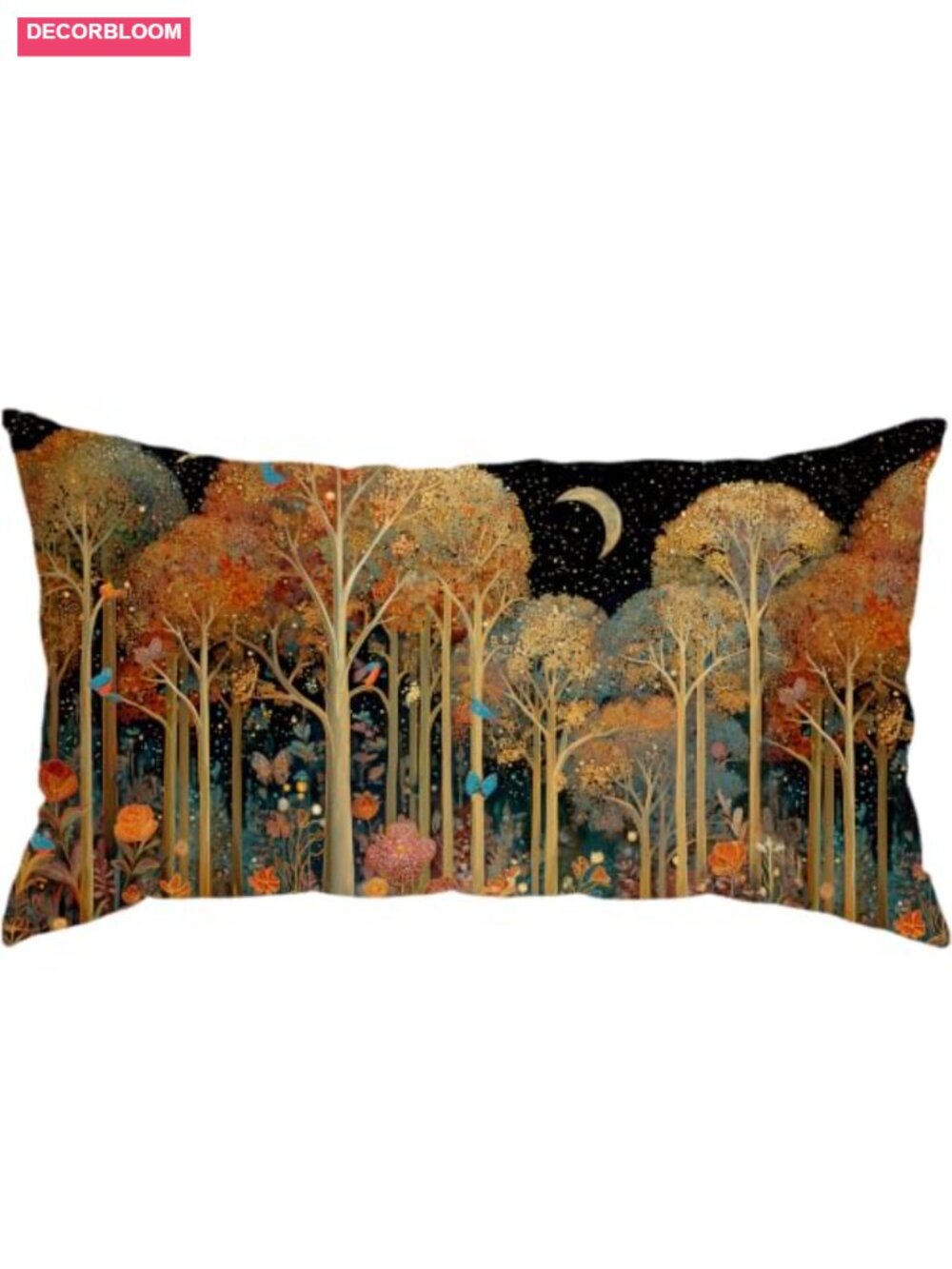 William Morris Autumn Forest Lumbar Pillow Cover 12x20 Vintage Woodland